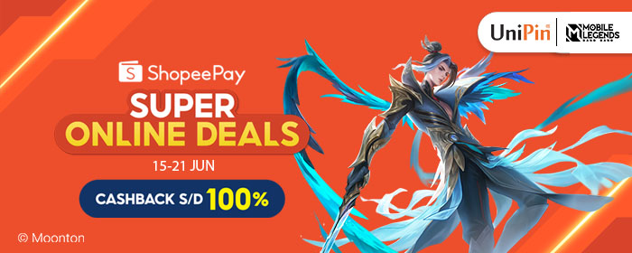 Super Online Deals di ShopeePay bisa dapatkan cashback up to 100% hanya di UniPin